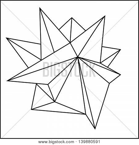 Vector polygonal backdrop. Simple geometric shape outline isolated on white background. Minimal style design illustration.