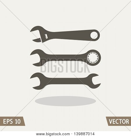 Car and machines repair instruments kit icon isolated on light background. Set of wrenches. Vector illustration for web and commercial use.