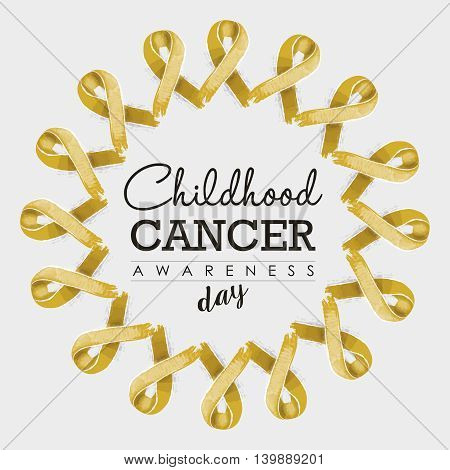 Child Cancer Awareness Ribbon Design With Text