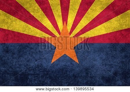 State flag of Arizona with distressed vintage textures