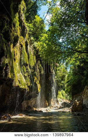 Waterfalls On The River Krikiliotis At Panta Vrexei In Evritania, Greece