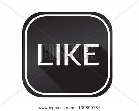 Black button like isolated on white background