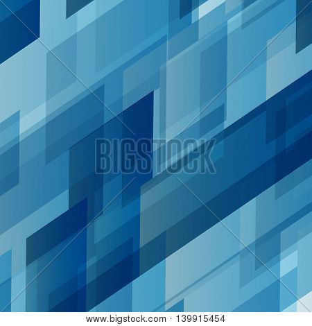Abstract blue rectangles technology distorted background, stock vector