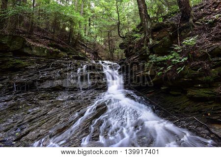 A small waterfall in the Appalachian Mountains.