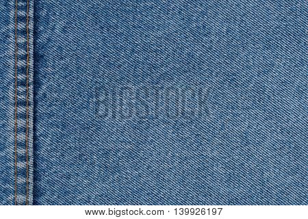 Denim jeans texture or denim jeans background with seam of fashion jeans design with copy space for text or image.