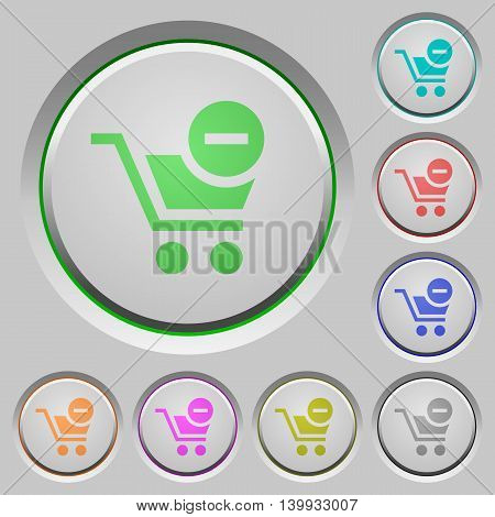 Set of color Remove from cart sunk push buttons.
