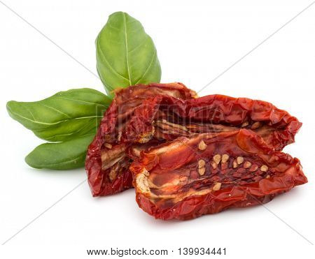 Dried tomatoes isolated on white background cutout