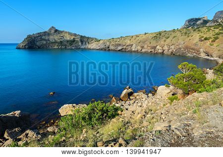 Beautiful Cape Kapchik in Black Sea. Crimea.