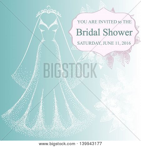 vector illustration of the pretty wedding dress