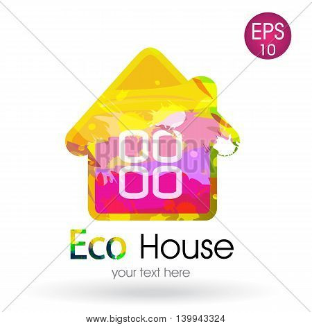 Bright vector logo of the eco house