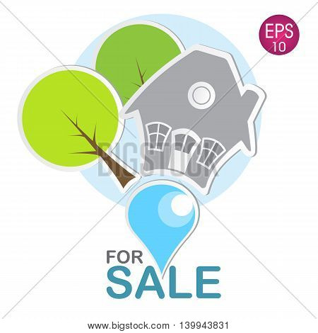 vector illustration of the house for sale