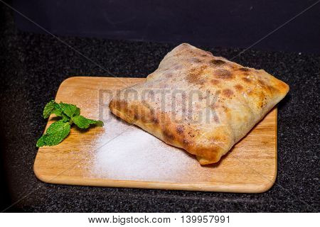 Fresh  homemade pumpkin pie on table. Pumpkin pie