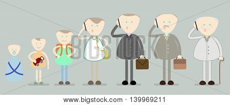 Male life from infancy to old age