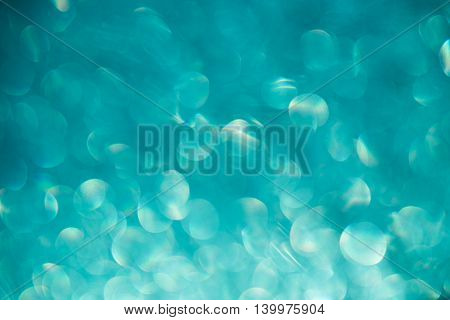 bokeh on turquoise background blur, abstract, light, .