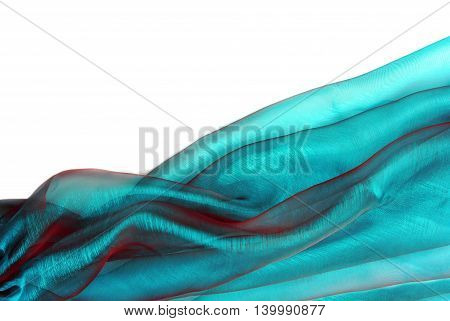organza blue fabric texture border frame background