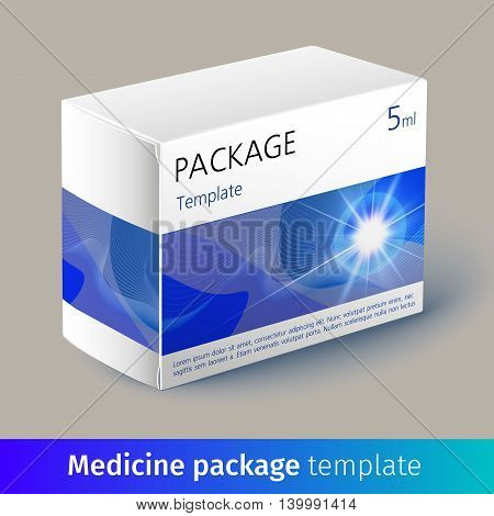 Medicine package template. Designed text. Vector illustration