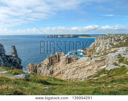 coastal scenery at the Crozon peninsula in Brittany France