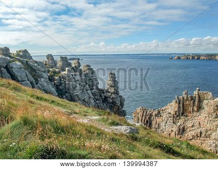 coastal scenery at the Crozon peninsula in Brittany France