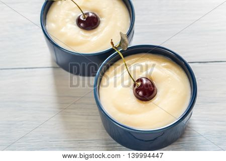 Custard With Cherries