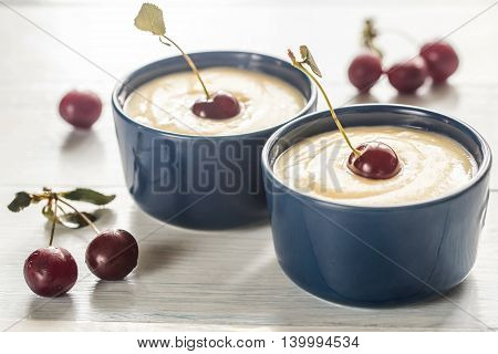 Custard With Cherries