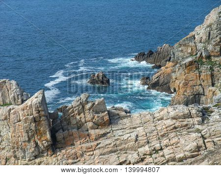 coastal scenery at the Crozon peninsula in Brittany France