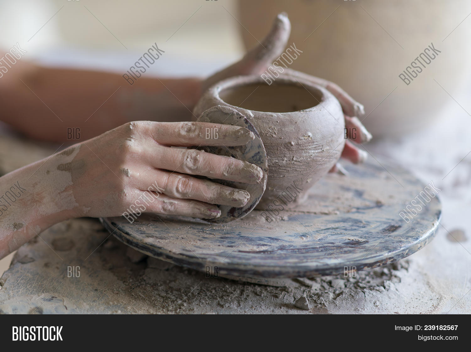 Potter Sculpts Vase On Image Photo Free Trial Bigstock