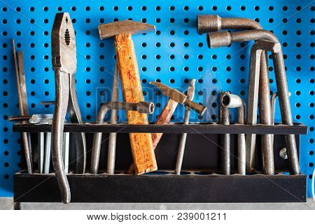Working Tools Old Hammers Spanners And Pliers Toned