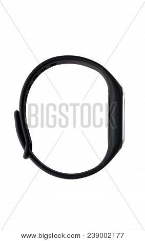 Fitness Bracelet On White Background. Smart Bracelet Pedometer Close-up On A White Background.