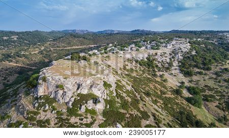 Aerial View Of Kastro Village (oldest Village On The Island) On The Thassos Island, Greece