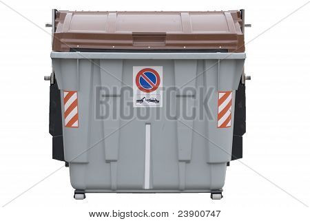 izole büyük çöp bidonuna