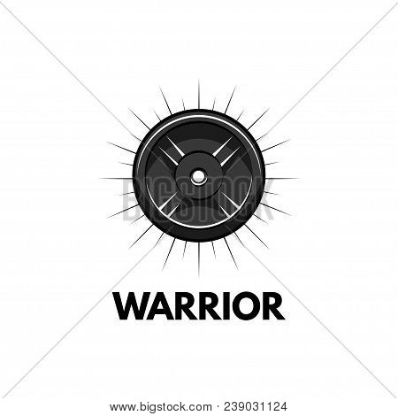 Fitness Badge. Disk Weight, Barbell Disk. Bodybuiding, Sport For Life Inscriptions. Sport Icon Vecto