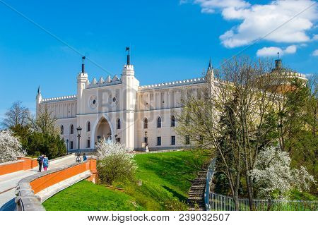 Lublin, Poland - April 14, 2018: View Of Lublin Castle Hill From The Old Town.