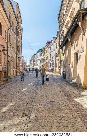 Lublin, Poland - April 14, 2018: Grodzka Street In Old Town Of Lublin.