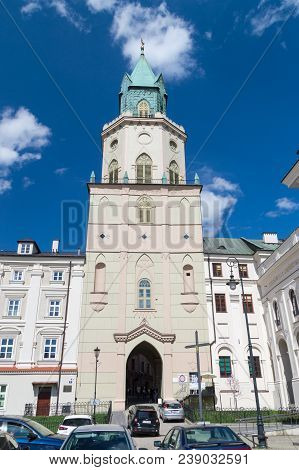 Lublin, Poland - April 14, 2018: Trinitarian Tower Where Is Located Museum Of Diocesan Religious Art