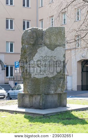 Lublin, Poland - April 14, 2018: Monument To Polish Poet Jozef Czechowicz In Lublin.