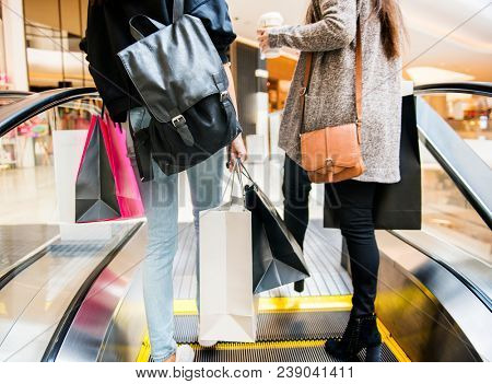 Woman enjoy shopping concept