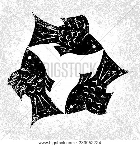 Trinity Sunday. The Concept Of A Religious Christian Holiday. Three Fish, Located Symmetrically. Bla