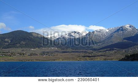 Navacerrada Reservoir Located In The Sierra De Guadarrama. Madrid. Spain.
