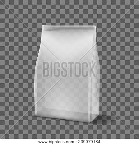 Realistic Transparent Plastic Snack Bag. Eps10 Vector