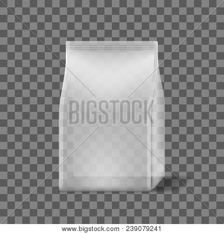 Realistic Transparent Plastic Snack Bag. Eps10 Vector