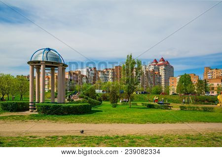 Minsk, Belarus, Modern Architecture And City Park Along Gorodetska Street, Architectural Complex 