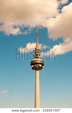 Broadcasting Tv Tower Torre Espana (spain Tower) Also Know As El Piruli, Madrid, Spain