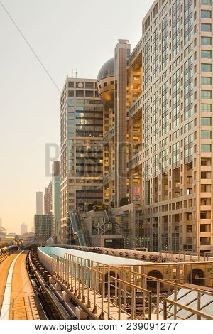 Tokyo, Kanto Region, Japan - April 17, 2010: Fuji Television Building Designed By Architect Kenzo Ta