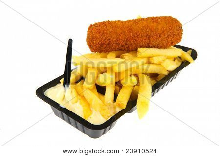 Картофель фри с голландской kroketten и майонезом