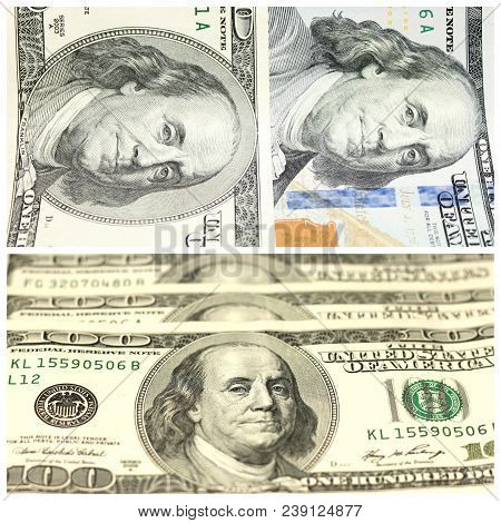Collage With Fragments Of Hundred Dollar Banconotes