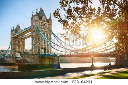 The London Tower Bridge At Sunrise