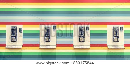 Phonebooth on a colorful wall