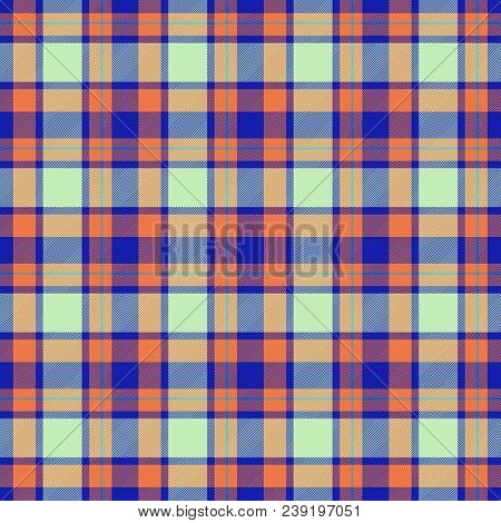 Blue Tartan Checkered Plaid Seamless Texture Background