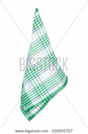 Kitchen Towel Isolated On White Background Equipment, Texture, Cooking, Pattern, Cloth,