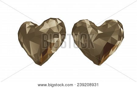3d Rendering The Golden Low Poly Skulls With White Background 4k